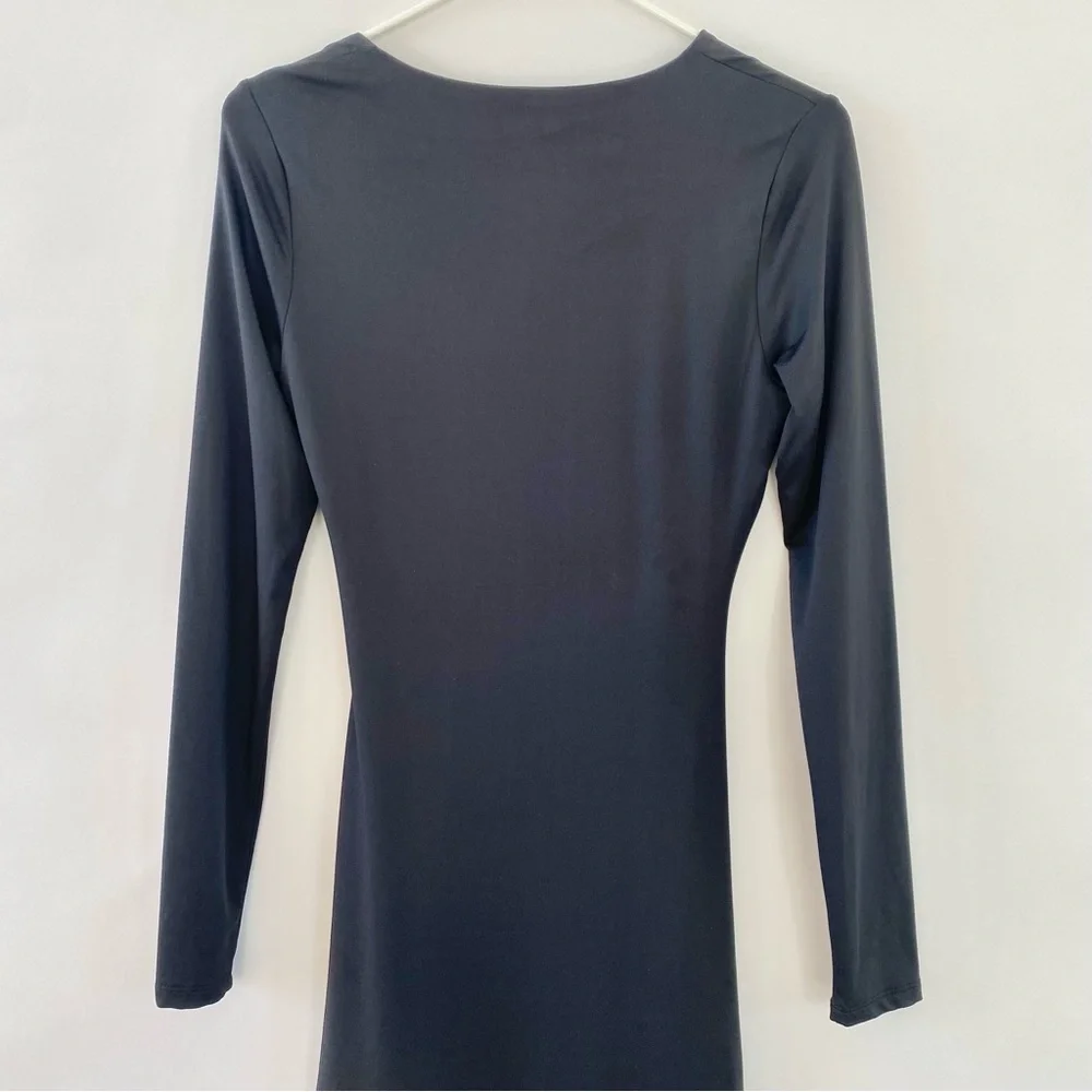 NWT Tobi Asymmetrical Neck Cut Out Long Sleeve Bodycon Maxi Dress Black Small - Picture 10 of 14